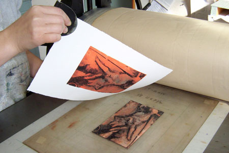 Water Soluble Monoprint process image